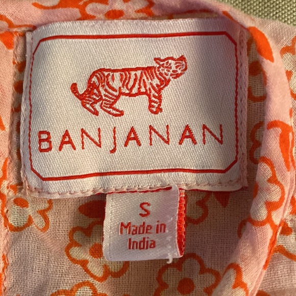 Banjanan Margot Ruffle Pink Floral Daisy Orchid Top - S - Picture 11 of 14